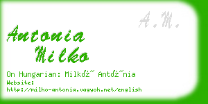 antonia milko business card